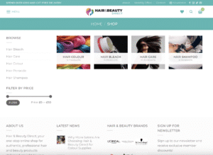 Hair & Beauty Direct Shop Page